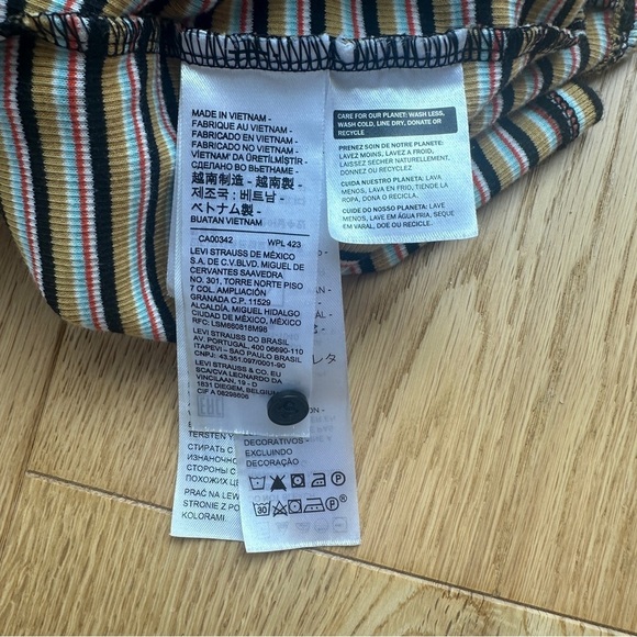 LEVI’S stripped crop short sleeve  polo tee - S - Picture 14 of 15
